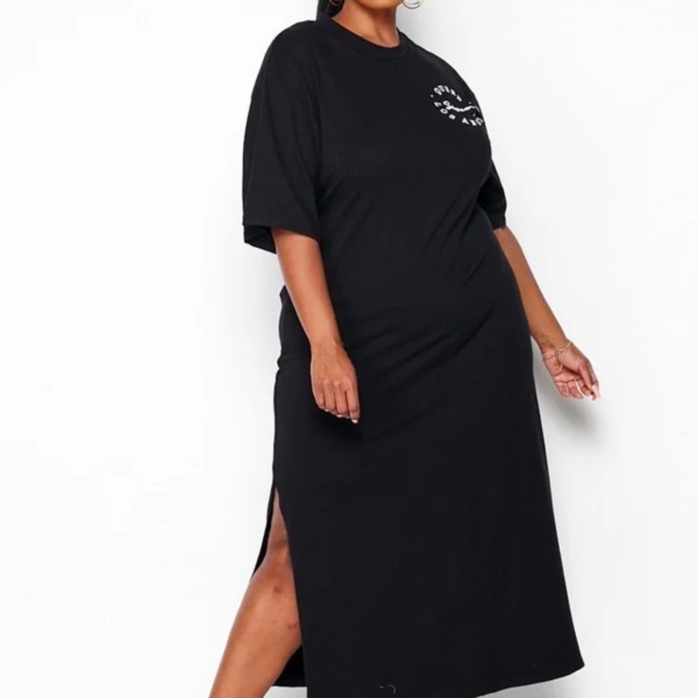 Black Graphic T-Shirt Dress